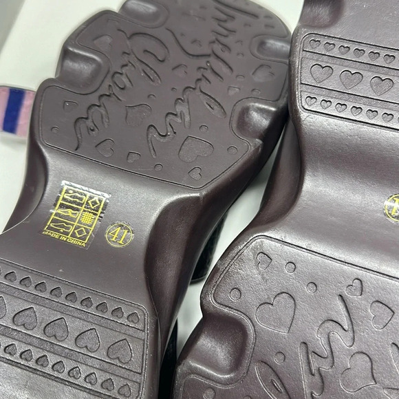 Irregular Choice Platform Sandal Shoes Open Toe Faux Snake Skin Fur Black 41 10 - Picture 11 of 11